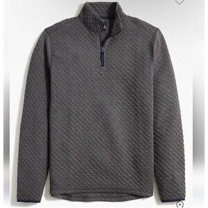J.Crew Factory Men's Quilted Half-Zip Heater Charcoal Authentic Fleece NWT L